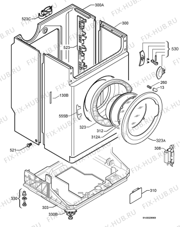 Взрыв-схема стиральной машины Tricity Bendix WDR1041W - Схема узла Housing 001